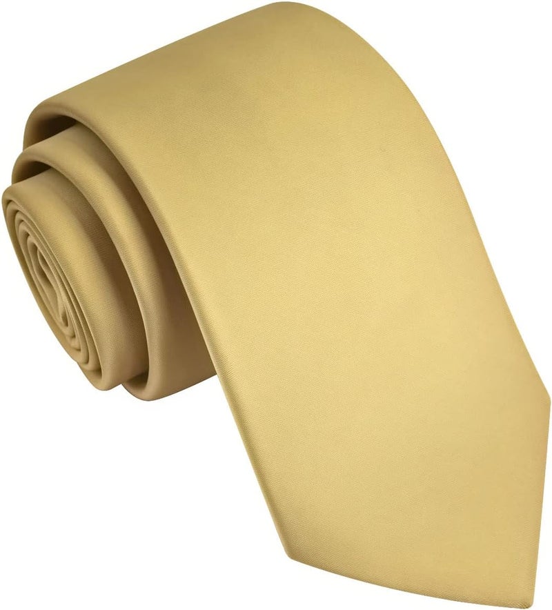 Branduce 3.15"（8cm） Mens Solid Satin Tie Pure Color Necktie + Gift Box - Image 1